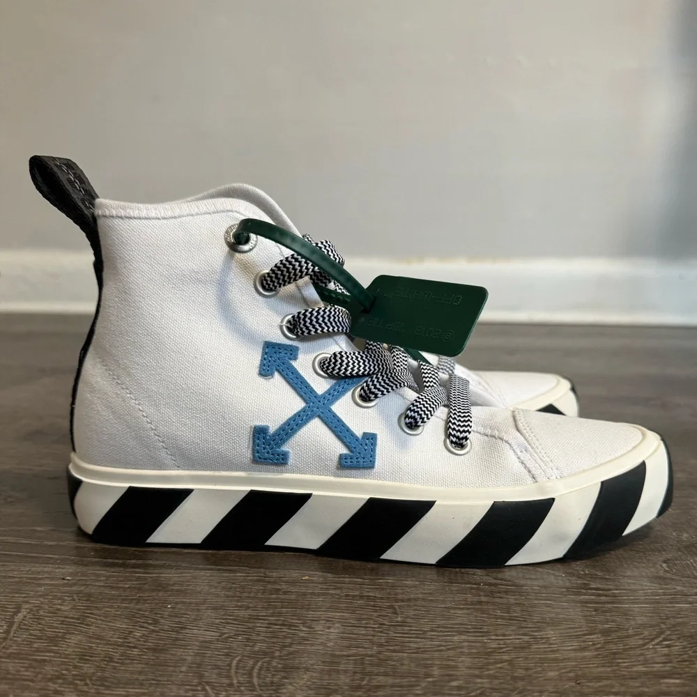 OFF-WHITE***White High Top Sneakers***EU 39 US 9 $560 - Picture 1 of 8